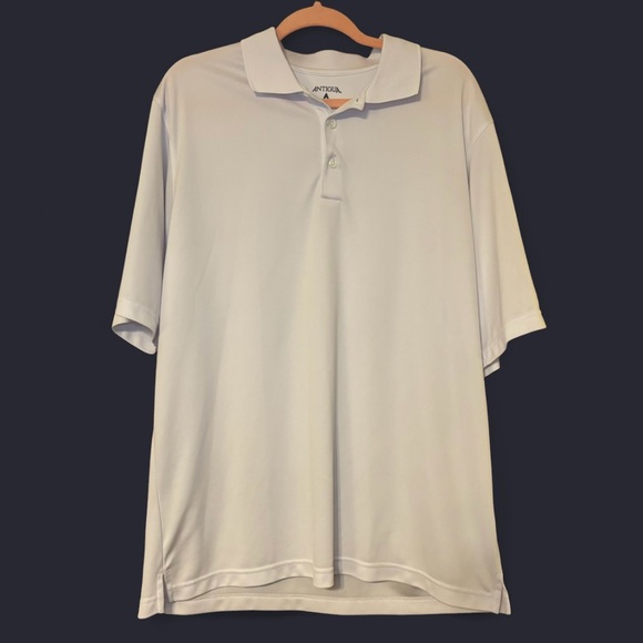 Antigua Large Golf Polo White Mens Reyka Vodka Branded - Picture 1 of 5